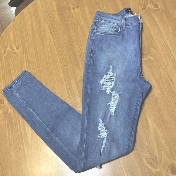Fashion Nova Jeans - Distressed High Waisted Skinny Women’s 9/W28 - Picture 6 of 15